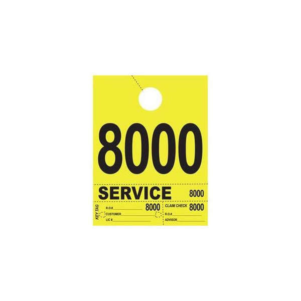 Asp 4Part Hvy-Brite Service Dispatch Nums Yellow 4 Digitset:8000-8999 Pk 2728 - main